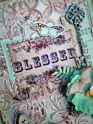 Sara Emily Barker http://sarascloset1.blogspot.com/ Prima Havana Shabby Chic Card #prima #havana #lavender #rosegoldwax #timholtz #3D embossing #botanicaltexturefade 4