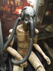 Gas mask wearing mannequin prop Insidious 2