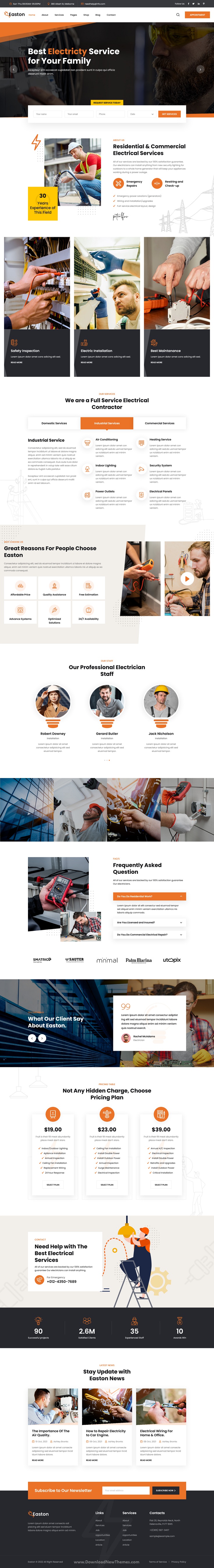 Best Electricity Services Bootstrap Template