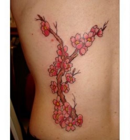 Flower Rib Tattoos For Girls