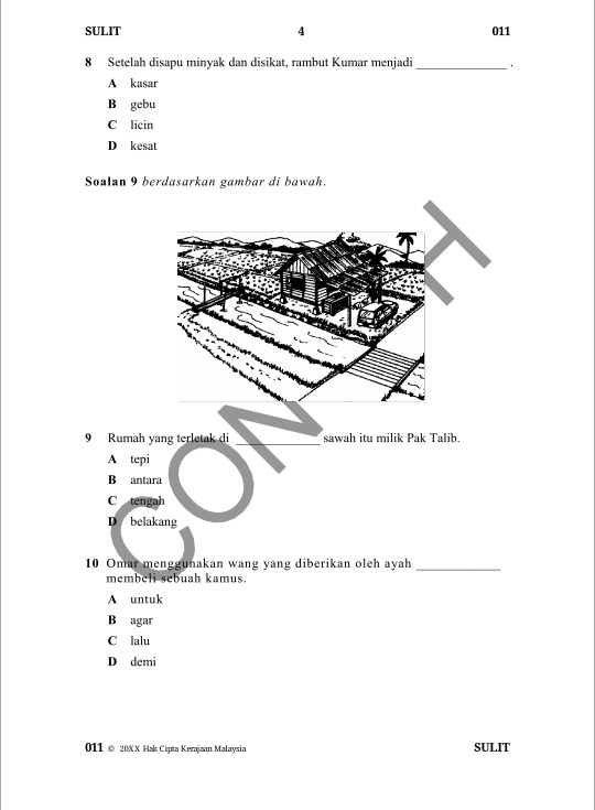 LAMAN CIKGU BAHRI: CONTOH SOALAN BM 1 UPSR 2016