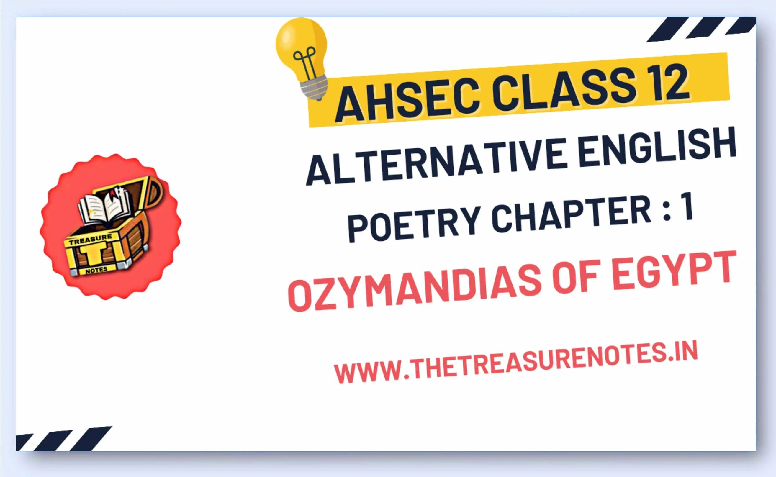 AHSEC Class 12 Alternative English Ozymandias of Egypt (Poem) Question Answers 2024 [H.S 2nd Year Alte. English Poetry  Chapter 1 Solution]