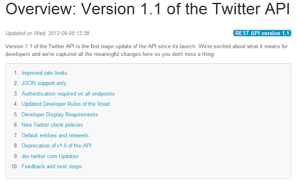 Twitter API v1.1 Good and Bad parts