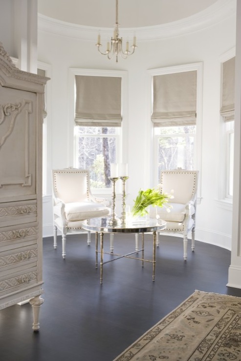 master bedroom sitting area. via Linda McDougald Design via Decorpad