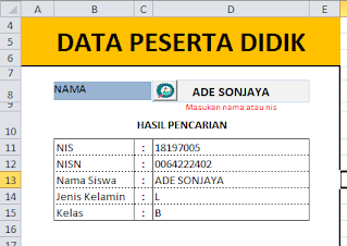 Cara Membuat Command Button Pencarian data Siswa Otomatis