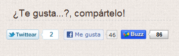 Botones para compartir en la columna lateral