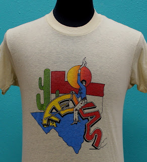 vintage TEXAS 80s soft thin T SHIRT medium COWBOY