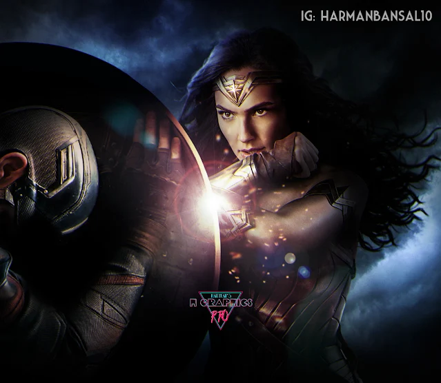 Captain America vs Wonder Woman Artwork