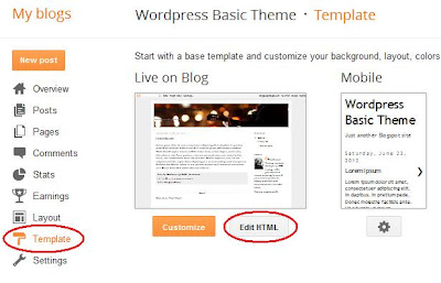 Edit the HTML of your Blogger template