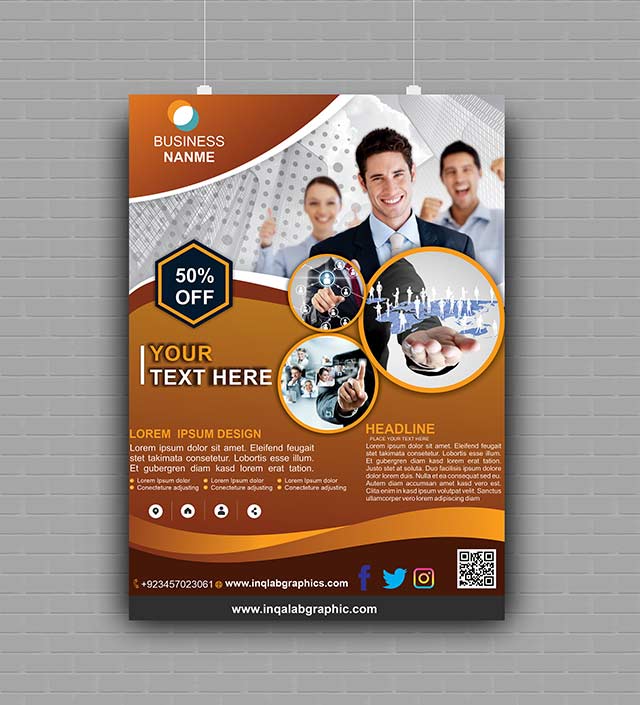 Business Flyer Template Free Vector PSD & Cdr file Download