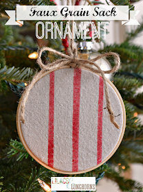 Lilac & Longhorns- Faux Grain Sack Christmas Ornament-Treasure Hunt Thursday- From My Front Porch To Yours