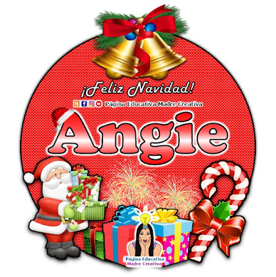 Nombre Angie - Cartelito por Navidad