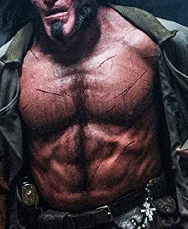Hellboy fans were seen on his torso by a grinning gorilla.