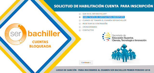 habilitacion de cuentas ser bachiller snna senescyt 2018