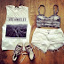 White Ripped Shorts With Printed Singlet