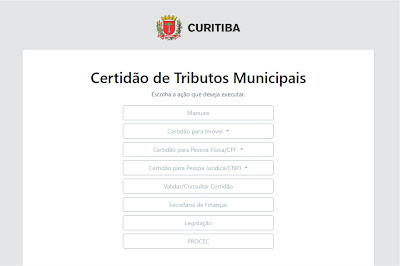CND Curitiba - Certidão Negativa de Débitos Curitiba