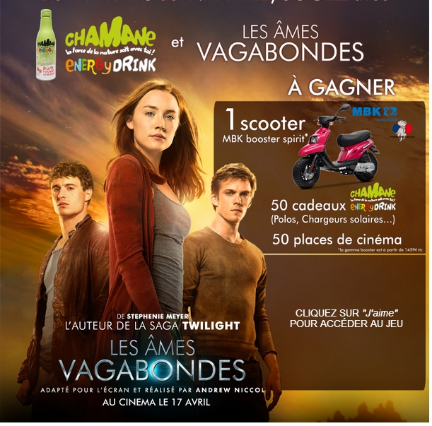 50 places de cinéma pour le film Les Âmes Vagabondes + 1 scooter + 50 divers cadeaux 