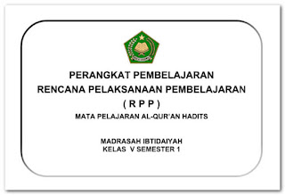 Contoh RPP Kurikulum 2013 Al-qur'an Hadist MI Kelas 5 Semester 1 dan 2