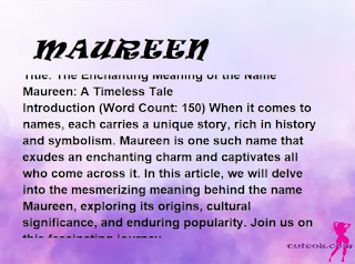 meaning of the name "MAUREEN"