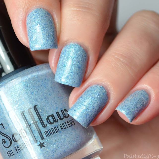 gray nail polish with blue shimmer