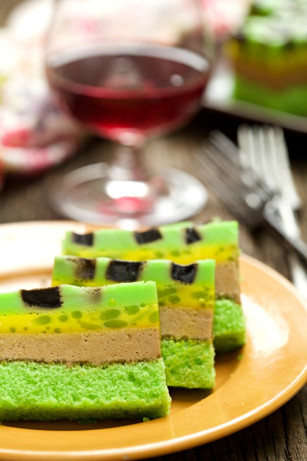 Puding Kek Cendol dan Cincau - masam manis