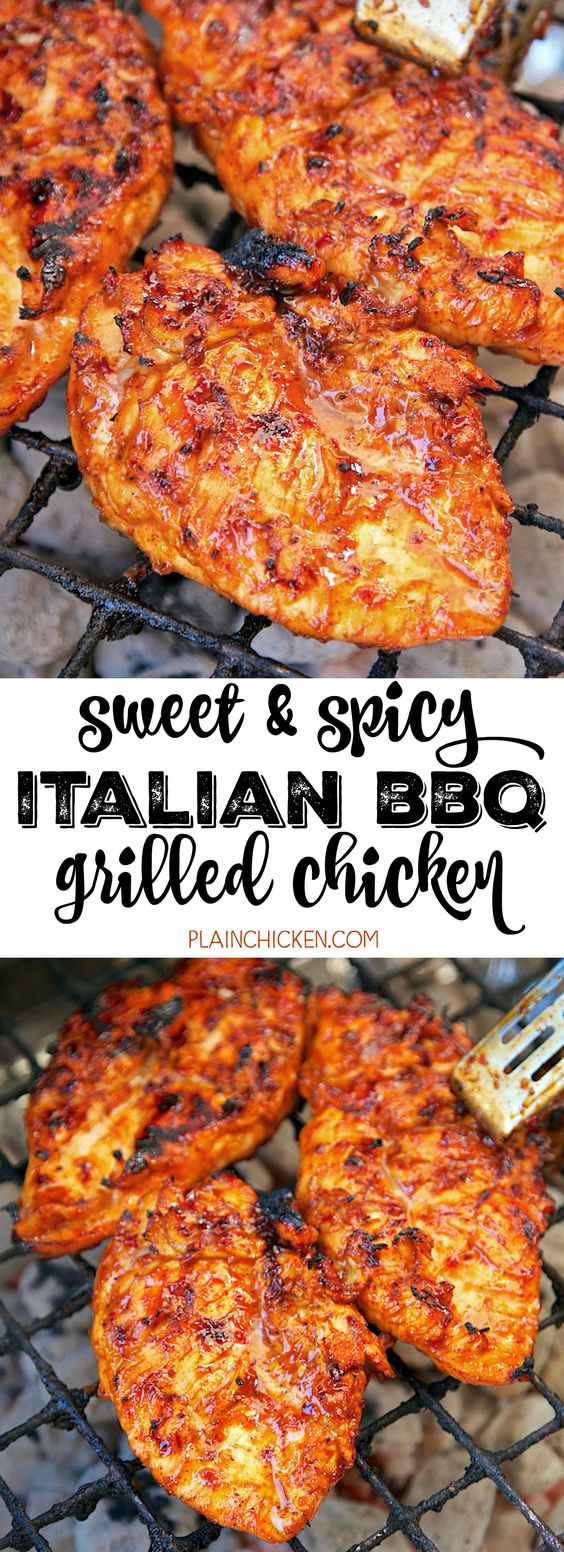 Sweet and Spicy Italian BBQ Grilled Chicken