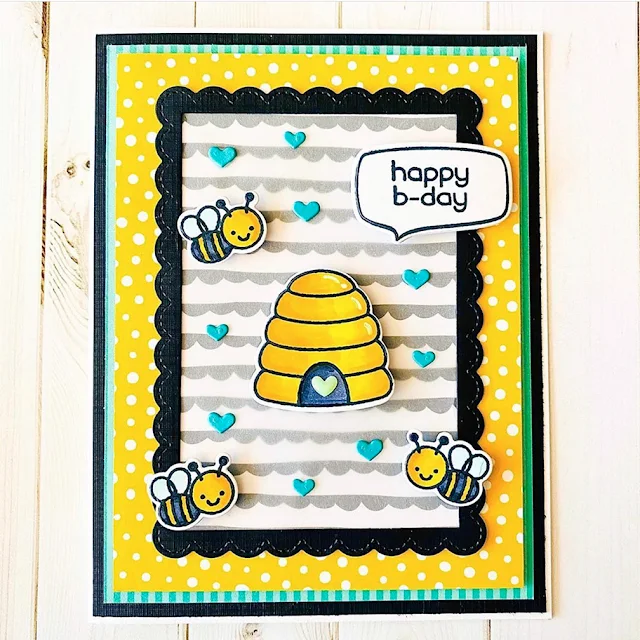 Sunny Studio Stamps: Just Bee-cause Customer Card by Stephanie