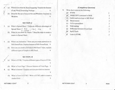 english punjab university bca question paper