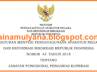 PERMENPAN RB NOMOR  43  TAHUN 2018 TENTANG JABATAN FUNGSIONAL PENGAWAS KOPERASI