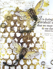 Stampers Anonymous Entomology Ranger Tim Holtz Layering Stencil Honeycomb For The Funkie Junkie Boutique