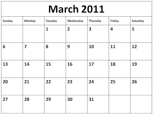 march 2011 calendar printable. Free Homemade Calendar 2011