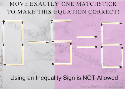 0-5=8. Move Exactly One Matchstick to Make this Equation Correct!