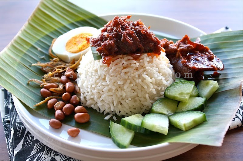 FooD Recipes  Nasi Lemak Recipe  Malaysian Coconut Milk 