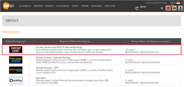 Cara Deposit 188BET Lewat ATM Terbaru 1