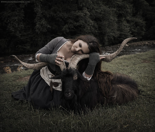 The Great He-Goat, Horned God, Akerbeltz, Black Goat, Black Phillip, Mandragoreae by Victoria Francés