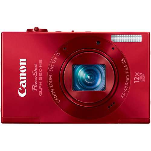 Canon PowerShot ELPH 520 HS 10.1 MP CMOS Digital Camera with 12x Optical Image Stabilized Zoom 28mm Wide-Angle Lens and 1080p Full HD Video Recording (Red)