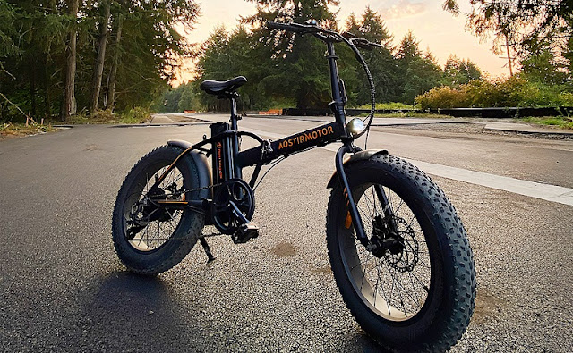 Aostirmotor 20-Inch Folding Fat Tire Electric Bike MountainBikes