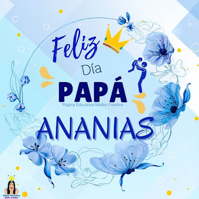 Solapín Feliz Día del Padre - Nombre Ananias para imprimir gratis