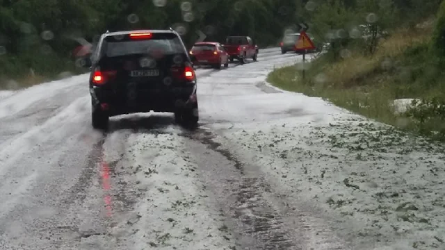 Ισχυρή χαλαζόπτωση στην Αρκαδία (βίντεο)