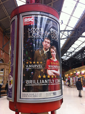 A Poster in Marelybone Station: Edward Bennett as Benedick  and Michelle Terry as Beatrice.