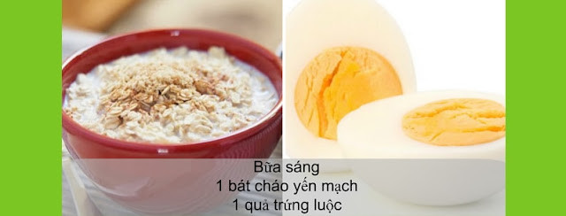 thực đơn yến mạch buổi sáng