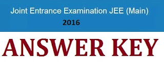 JEE main 2016 exam Answer key