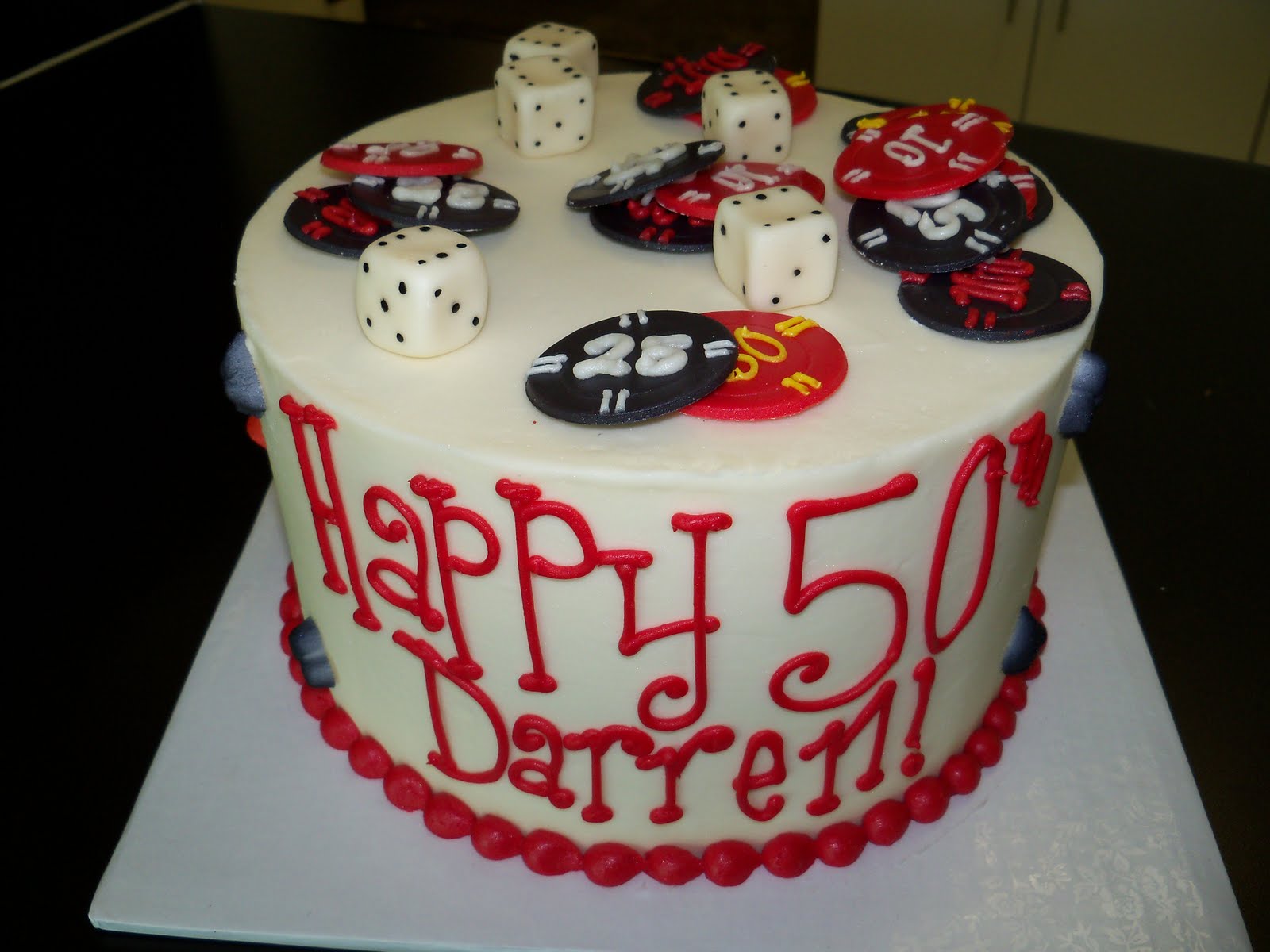 cool birthday cakes for teenage girls Chips and Dice 50th birthday cake:
