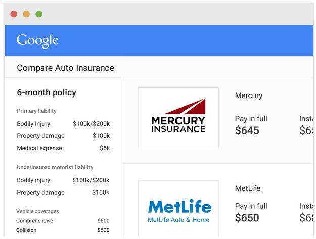 Google Auto Insurance Compare Service Starts with California