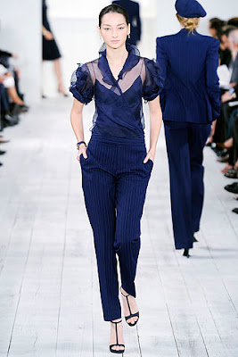 ladies pinstripe trousers, ralph lauren spring summer 2010 collection