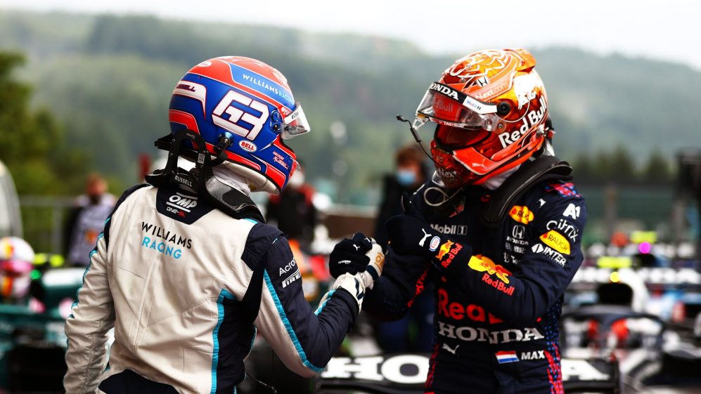 Russell sets behind Max's dramatic lap at SPA