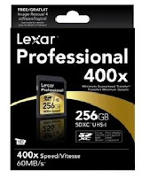Targeta SD LEXAR SDXC de 256 GB.