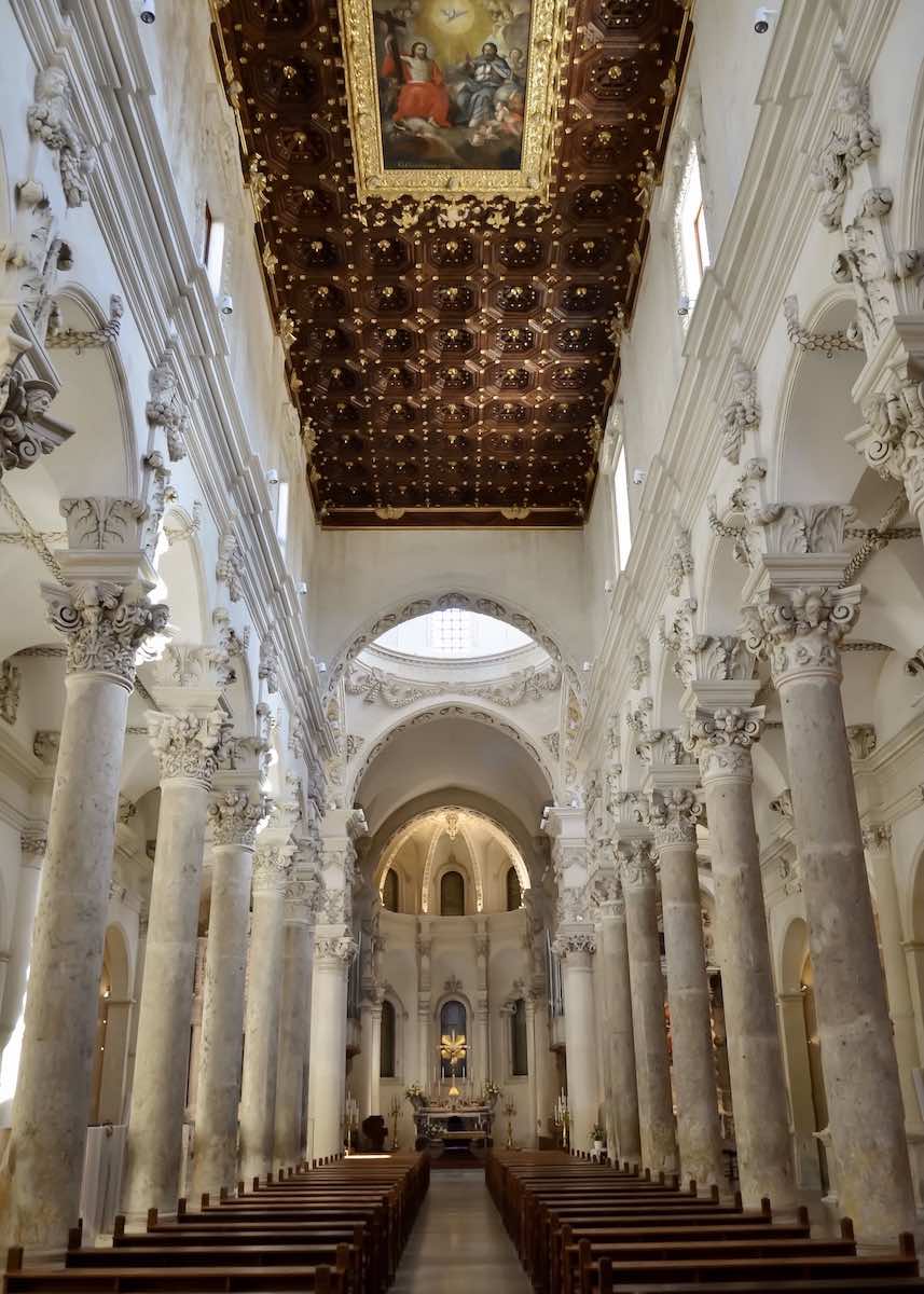 The interior of the church of Santa Croce in Lecce