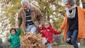 grandparents working with chiildren