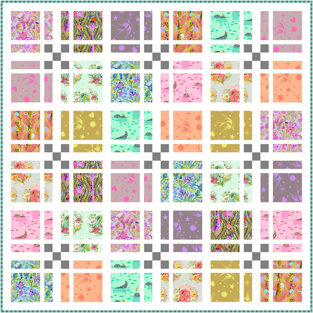 Stay Square quilt pattern in Everglow by Tula Pink for Free Spirit Fabrics